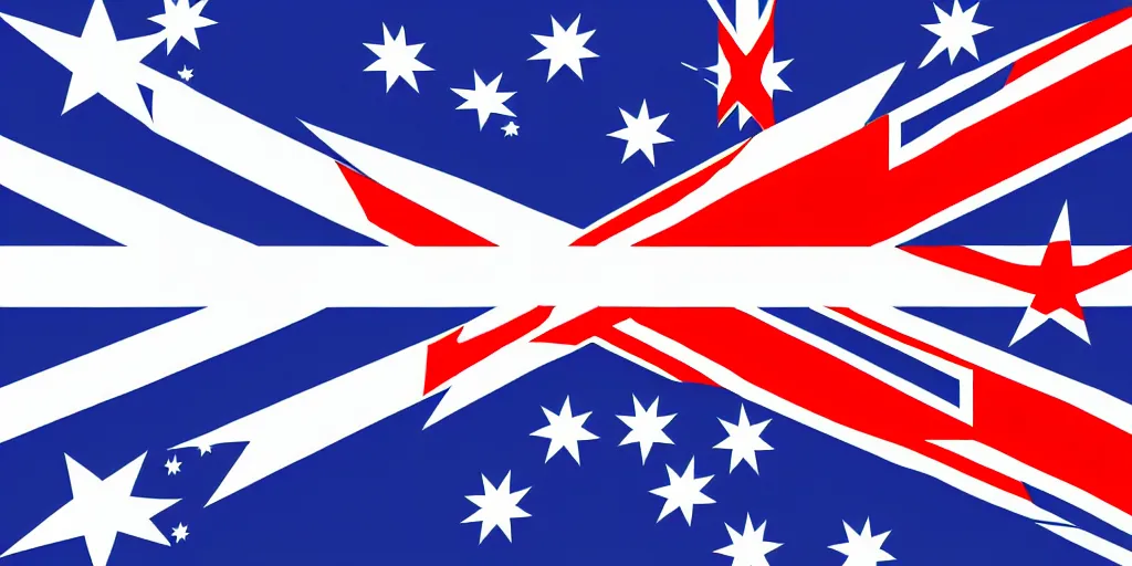 Image similar to concept for an updated australian flag, southern cross, flag, stars, white, blue, no red