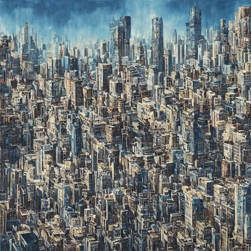 Prompt: painting of a city by Jason Anderson, amazing art, high quality