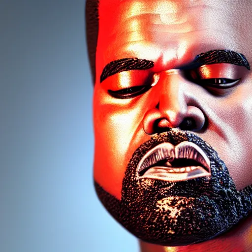 Image similar to hyperrealistic image of ( ( kanye west ) ) conway twitty, stunning 3 d render inspired by istvan sandorfi & greg rutkowski, perfect facial symmetry, dim volumetric cinematic lighting, 8 k octane comprehensive render, extremely mega hyper - detailed and lifelike attributes & atmosphere, intricate, realistic flesh texture, masterpiece, artstation, stunning,