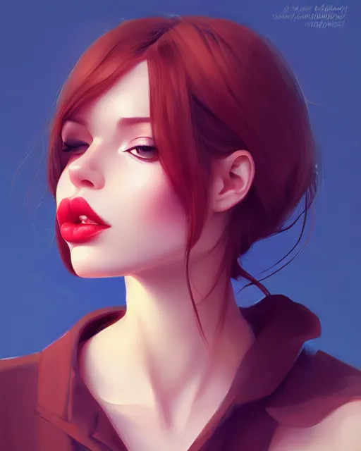 Image similar to andrea ivanova, full lips, by wlop and ilya kuvshinov and artgerm,, gorgeous, stunning, alluring, artstation, deviantart, digital art