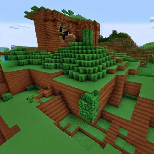 Image similar to minecraft, illustrated by the group of seven