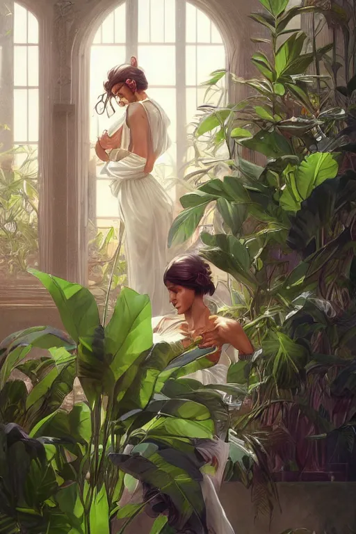 Image similar to ultra realistic illustration, banana plants, white background, elegant, highly detailed, digital painting, artstation, concept art, smooth, sharp focus, illustration, art by artgerm and greg rutkowski and alphonse mucha