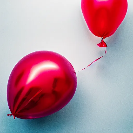 Prompt: a raspberry as a mylar helium balloon, studio lighting