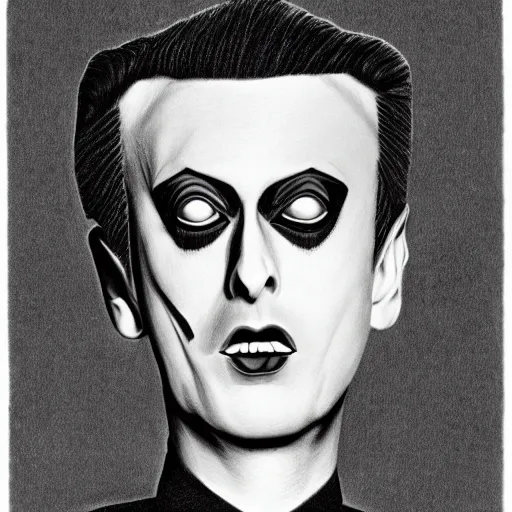 Image similar to pencil illustration of Klaus nomi highly detailed, cinematic,