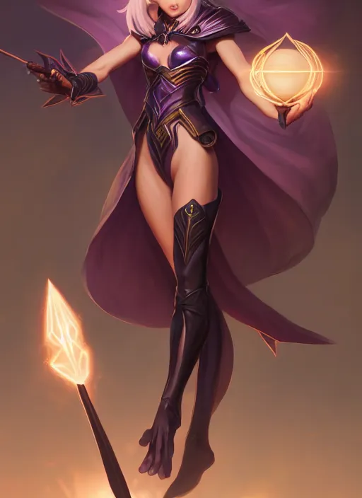 Image similar to dark fantasy female dark magician with perfect hands and perfect legs surrounded by elements and glowing magic, wide angle view, fullbody view, highly detailed, qichao wang, artgerm, cushart krenz, zeronis, trending on artstation, soft light, sharp edges, illustration, character design, concept art