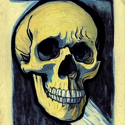Image similar to Skull of a Skeleton by vincent van gogh