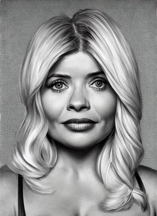 Image similar to holly Willoughby with the physique of a body builder, symmetrical facial features, hyper realistic, ultra detailed, cinematic, dynamic lighting, photorealistic, refined, intricate, digital art, digital painting, masterpiece, 8k