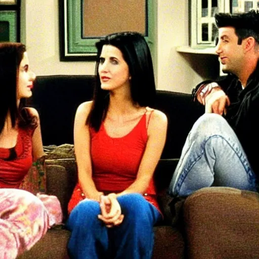 Prompt: single kurdish girl watching friends on tv