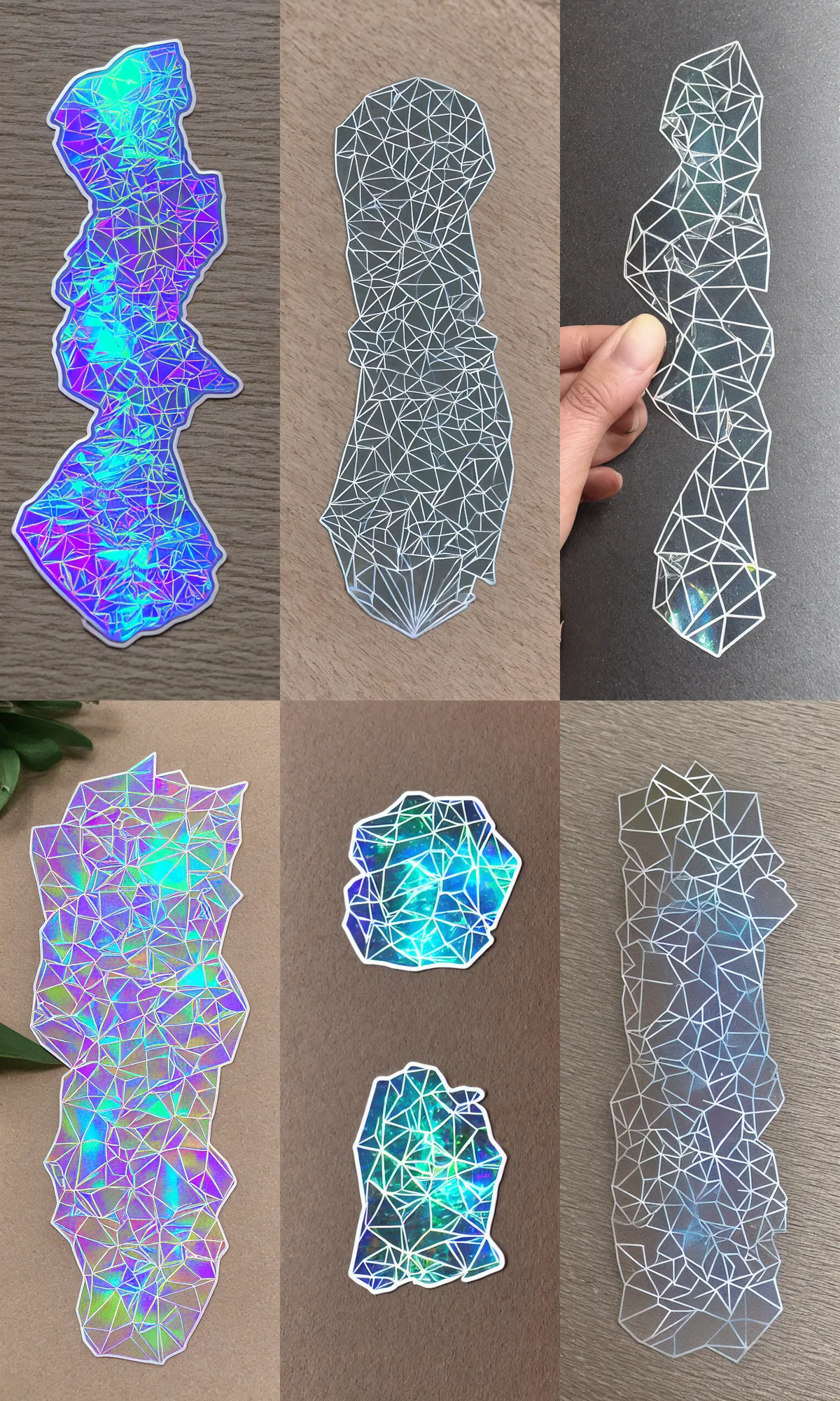 Prompt: holographic metal sticker