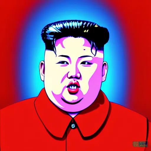 Image similar to kim jong un in anime, 4 k, hyper realistic, anime style, illustration