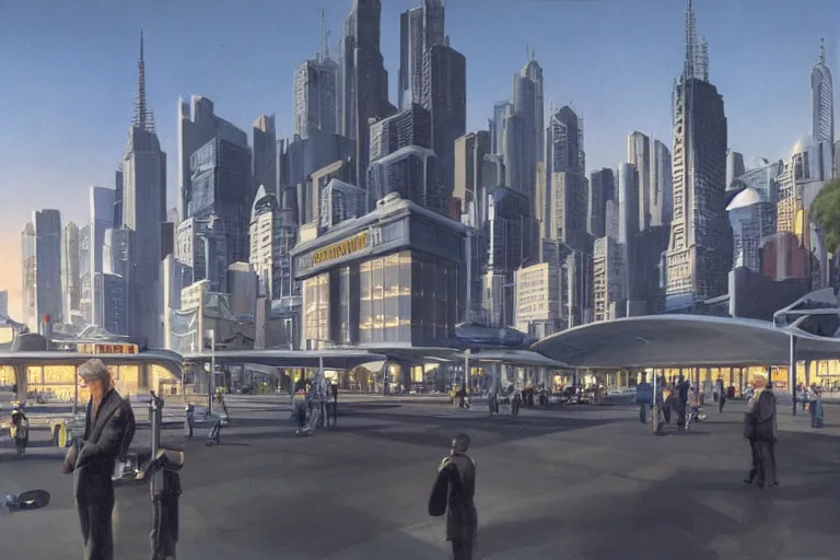 Prompt: ralph mcquarrie concept art for melbourne city landcsape