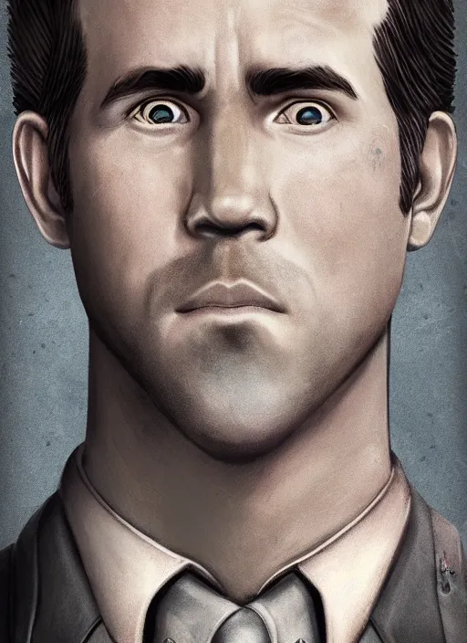 Prompt: hearts of iron 4 portrait of ryan reynolds, trending on artstation, highly detailed, close up, character portrait, ylva ljungqvist, paradox interactive