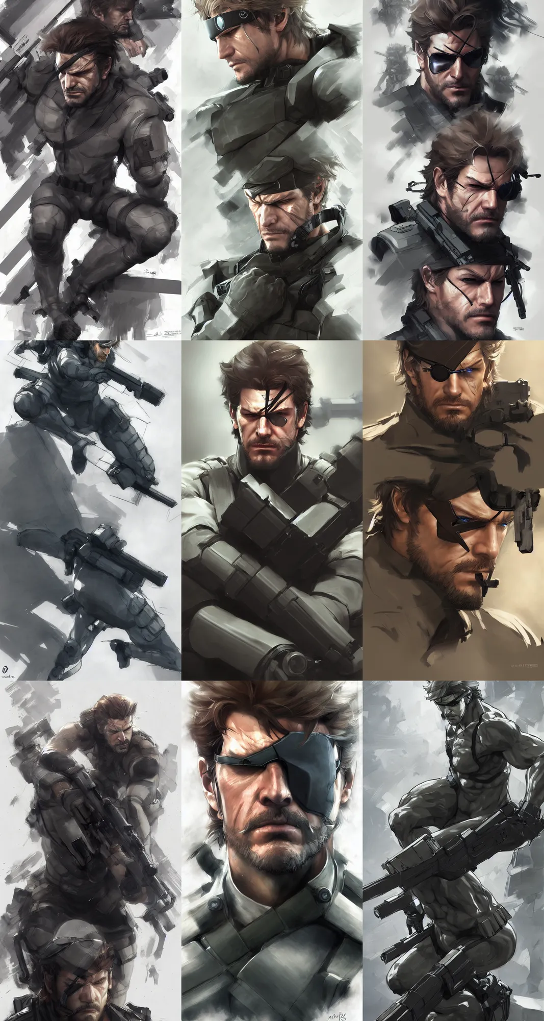 Prompt: solid snake, metal gear solid, by stanley artgerm lau, wlop, rossdraws, james jean, andrei riabovitchev, marc simonetti, and sakimi chan, trending on artstation