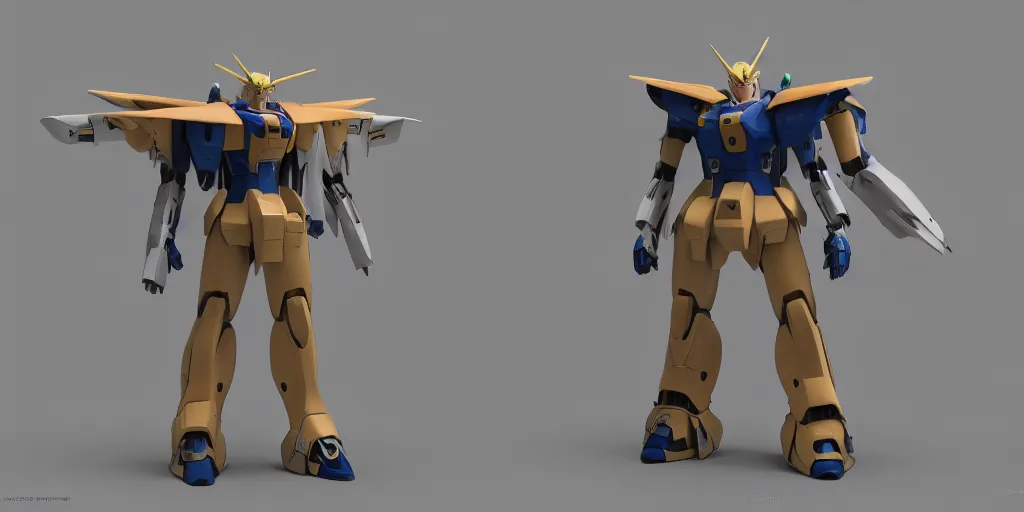 Prompt: capybara Gundam Wing mecha suit, 8k Octane render, extreme levels of detail, VFX, action scene