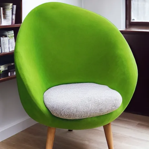 Image similar to an armchair in the shape of an avocado