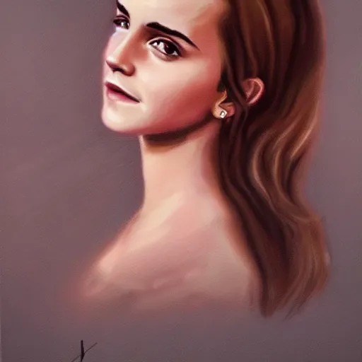 Prompt: A portrait painting of emma watson as nami