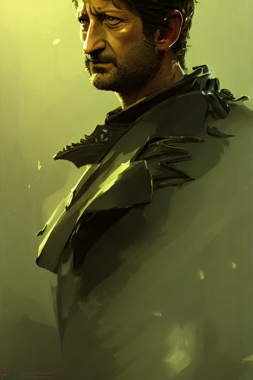 Image similar to portrait of a watermelon gerard butler, greek, intricate, headshot, key visual, conceptart, ambient lighting, highly detailed, digital painting, artstation, concept art, sharp focus, by makoto shinkai and akihiko yoshida and greg manchess