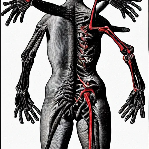 Image similar to angry woman with 6 arms anatomy diagram