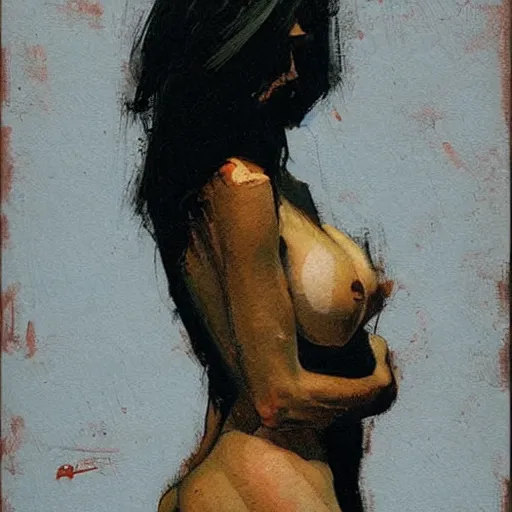 Image similar to portrait of a beautiful woman by jeffrey catherine jones