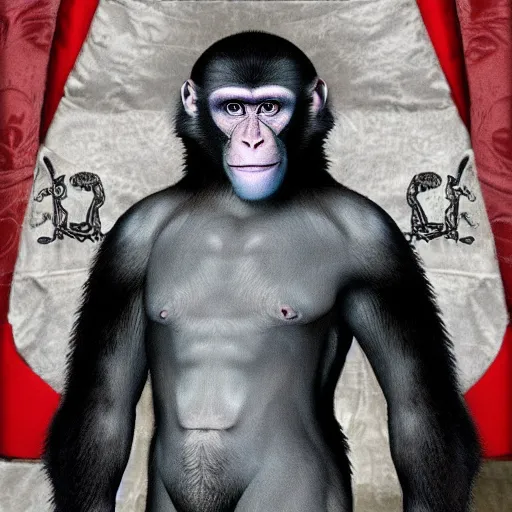 Prompt: vladimir putin crossed with monkey, monke putin