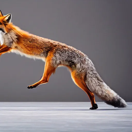 Image similar to a quick brown fox jumps over the lazy robot, high definition, 8 k, raw