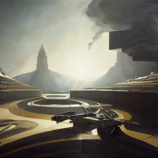 Image similar to full lenght sci-fi cars in the coronation of napoleon painting by Jacques-Louis David in the blade runner 2049 film and point cloud in the middle and everything in form of zaha hadid architects artwork by caravaggio unreal engine 5 keyshot octane lighting ultra high detail ultra hyper realism 8k 16k in plastic dark tilt shift full-length view