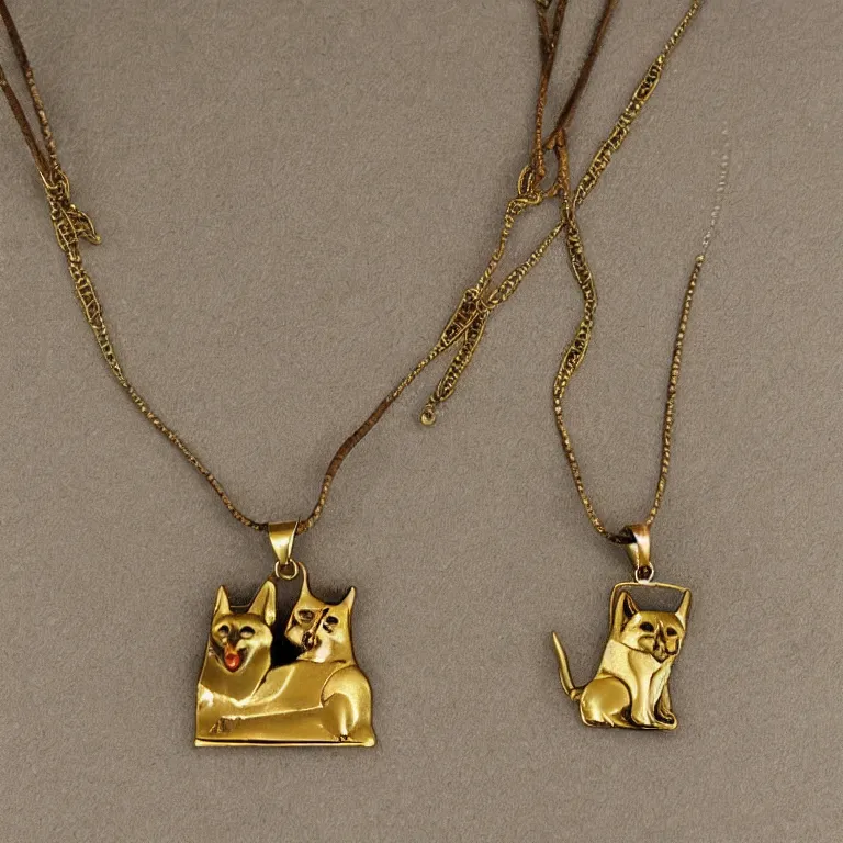 Image similar to ancient egyptian shiba inu royal neckless