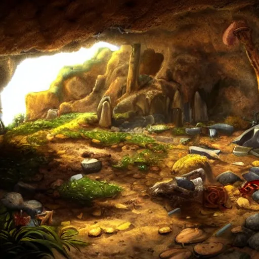 Image similar to a cave hiding a pirate's treasure hoard