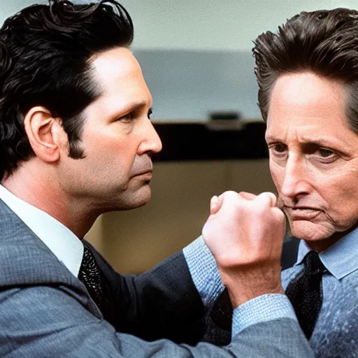 Image similar to paul rudd punching michael douglas in the stomach