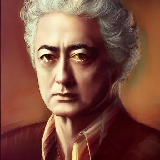 Prompt: amazing artgerm portrait of jimmy page in his 5 0 s as a preraphaelite painting, collaboration with j. scott campbell and artgerm with edward burn jones