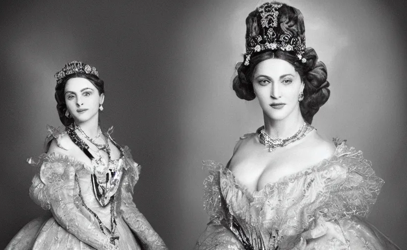 Image similar to portrait of madonna as a royal lady of victorian era, ultra realistic, canon 3 5 mm photography