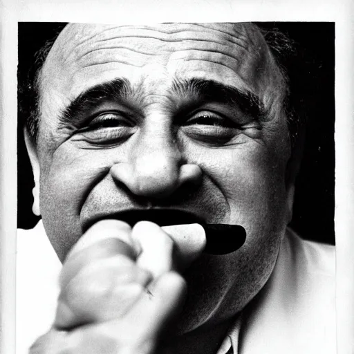 Image similar to Danny Devito smoking a cigar