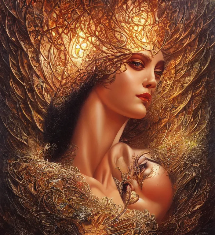 Image similar to a goddess, smooth, coherent, high detailed, by Karol Bak, unreal engine