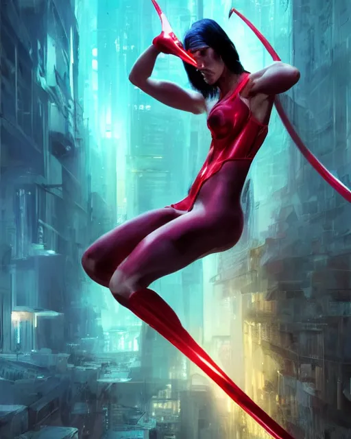 Image similar to a powerful elektra, by alexander fedosav, hyper detailed digital matte painting, concept art, hyperrealism, 1 6 k resolution, cinema 4 d, 8 k resolution, trending on artstation, behance hd, a masterpiece, by stephan martiniere, particles, cel - shaded, power bright neon energy, by david a. hardy,