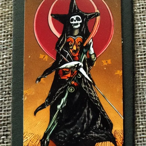 Prompt: a photo of the death tarot card