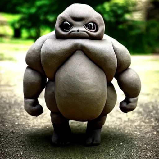 Prompt: a stunning photograph of a geodude wearing a fedora, 8 k hd nature photograph y, incredibly detailed, geodude pokemon with a rock head and eyes and two arms, real life anime