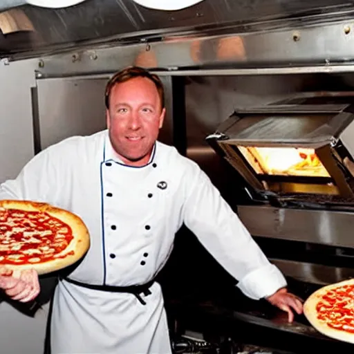 Image similar to Alex Jones Making Pizza In Space