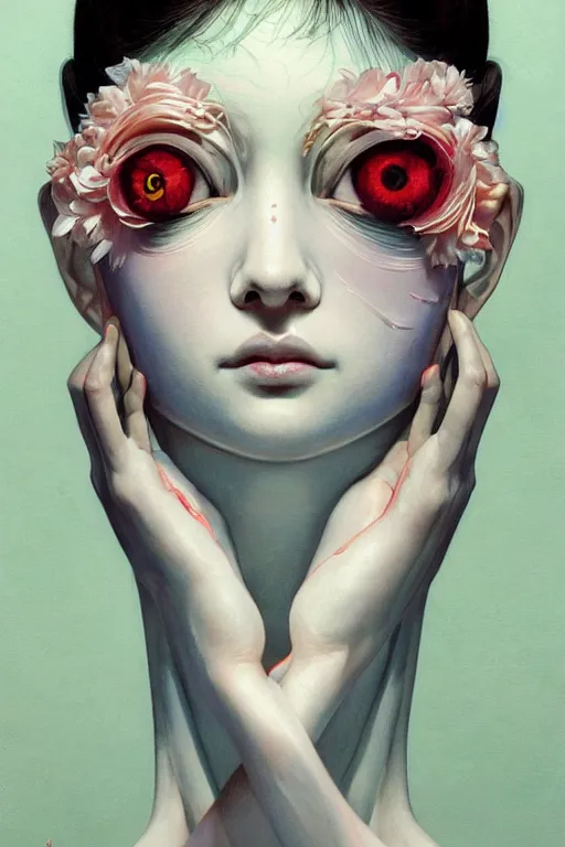 Image similar to prompt : figurative unique features ballerina, symmetrical face, portrait soft light painted by james jean and katsuhiro otomo and erik jones, inspired by akira anime, smooth face feature, intricate oil painting, high detail illustration, sharp high detail, manga and anime 1 9 9 9