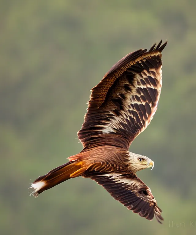 Image similar to realistic, photograph of a red kite bird, 4 k, hd, nature photography, wildlife photography