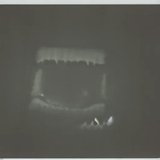 Image similar to old polaroid of a scary monster in the shadows