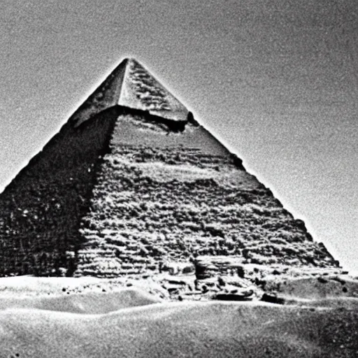 Image similar to egyptian pyramids under construction by an ancient racist alien