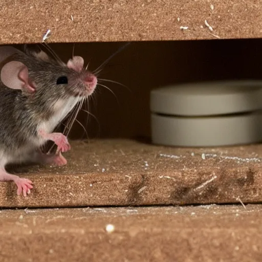 Prompt: a mouse narrowly avoiding a trap. - 4