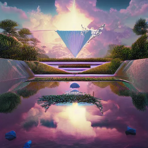 Image similar to minimalistic, hyperrealistic surrealism, award winning masterpiece with incredible details, a surreal vaporwave liminal space, highly detailed, trending on ArtStation