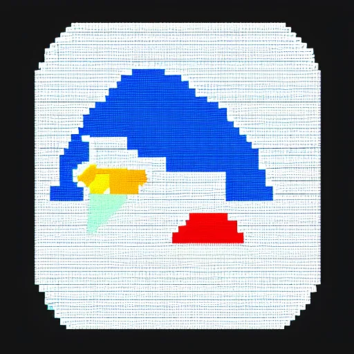Prompt: pixel art of a penguin climbing a mountain. backlit with blue light at midnight