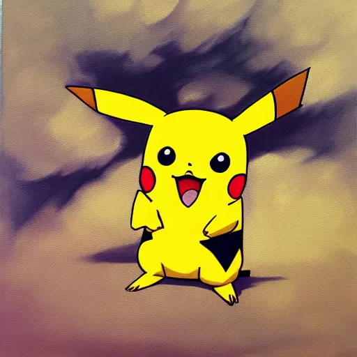 Prompt: a painting of pikachu