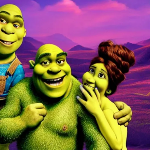 Prompt: shrek with the minions