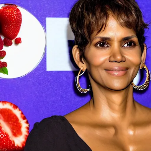 Image similar to halle berry as a berry fruits