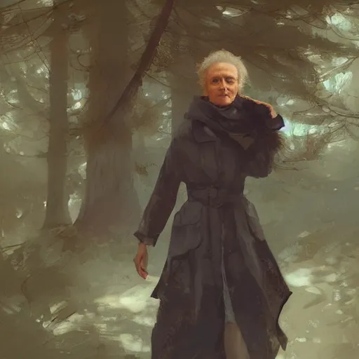 Prompt: marie curie walking in the woods digital art by ruan jia and mandy jurgens and artgerm, highly detailed, trending on artstation, award winning