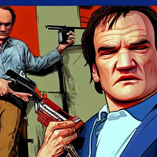 Image similar to quentin tarantino in style of gta