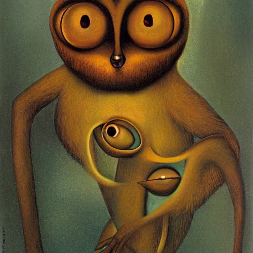 Image similar to tarsier by remedios varo